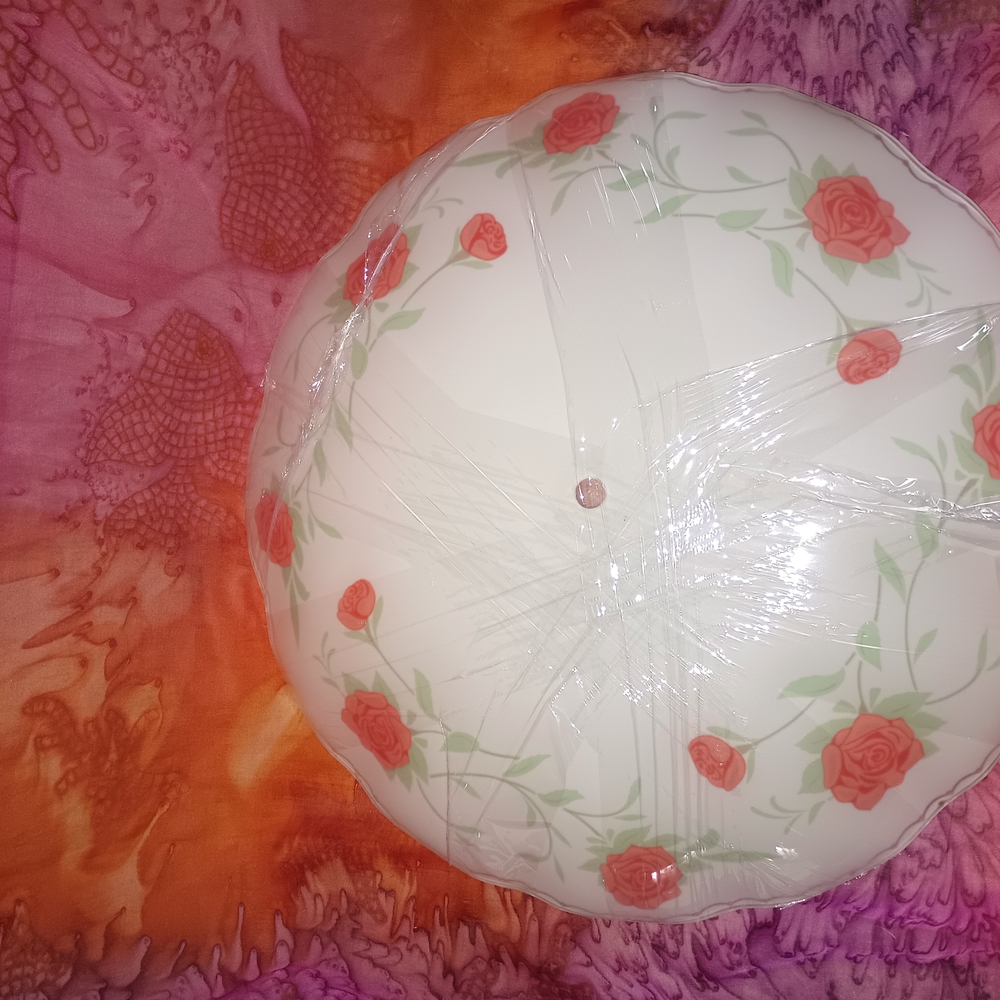 Floral Ceiling Light Shade with Red Roses